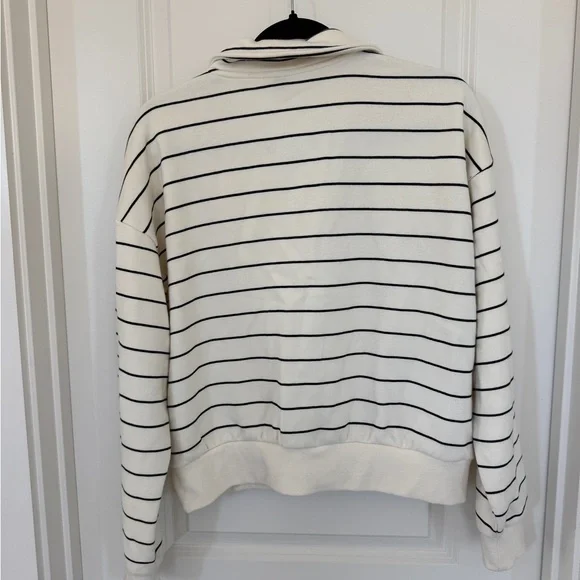 Universal Thread Cream Polo Sweater with Black Stripes - Picture 3 of 3